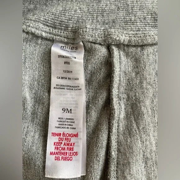 Miles Baby Zipper Hoodie in Heather Gray Size 9M - Picture 2 of 5